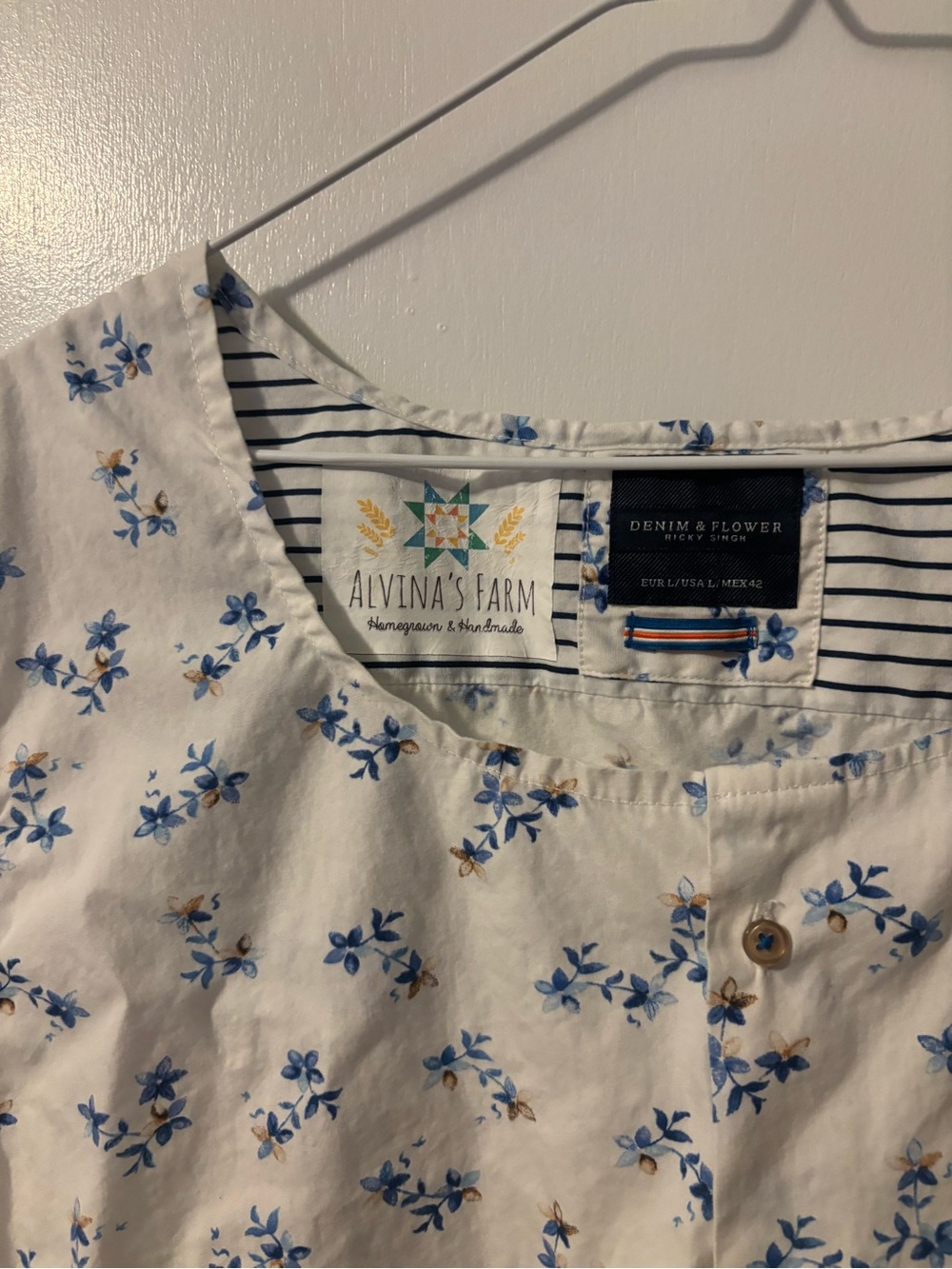 Handmade Alvina's Farm Cottagecore Coquette Floral Button-Front Peplum Top XL - Picture 2 of 4